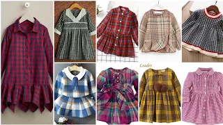 80+ Winter Stylish 1 To 8 Yrs Baby Girls Check frocks Designs 2022/Latest Little Girls Casual Frocks