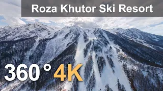 Rosa Khutor Ski Resort. Southern slope. Sochi, Russia. 360 video in 4K