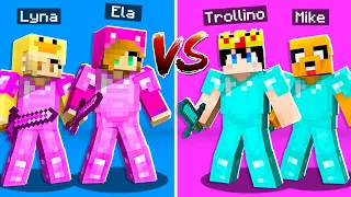 MINECRAFT: RETO CHICAS VS CHICOS! 😱 TROLLINO y MIKECRACK vs LYNA y ELA