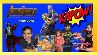 Avengers Infinity War Nerf Assembler Gear Combo! STAR-LORD Edition! All the Nerf Guns Combined!