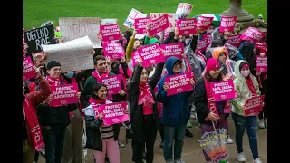 Protesters rally at Michigan Capitol in support of abortion rights