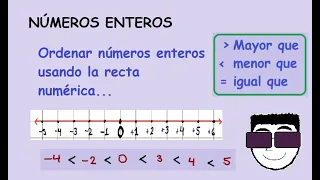 Números Enteros: Ordenar los números enteros usando la recta numérica. (Super fácil)