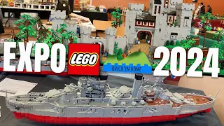 Gros bateau militaire LEGO, Château fort énorme! [VLOG] EXPO LEGO - Brick In Dome 2024