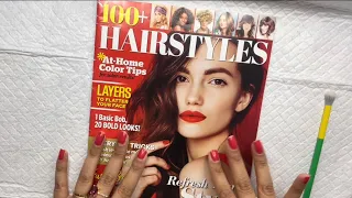 HAIRSTYLES Magazine page flip 💇🏻‍♀️ Relaxing Brushing,Gum chewing Triggers (ASMR sounds for Sleep)