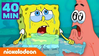 SpongeBob | 40 minuten lang de verdrietigste momenten van SpongeBob! | Nickelodeon Nederlands