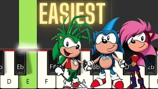 EASIEST Sonic Underground - Opening Theme Piano tutorial