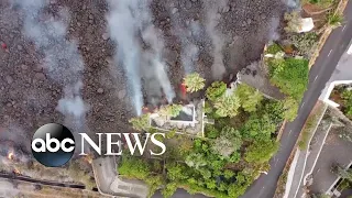 Canary Island officials worry volcanic lava may create acid rain