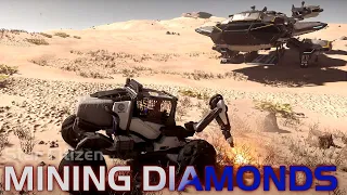 Mining Diamonds / Gems In Star Citizen Using a ROC Inside a Constellation Taurus