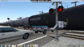 Union Pacific Frieght Train Crossing Country Crossing In Run8 Train Simulator