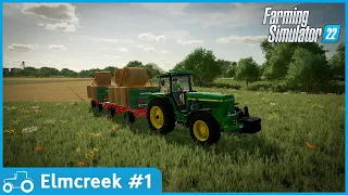 Elmcreek #1 FS22 Timelapse Harvesting Wheat, Baling Straw, Loading Bales & Contract Harvest