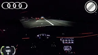 Audi E tron 55 Sportback POV Night Drive on Autobahn LED Matrix Digital Headlights Test
