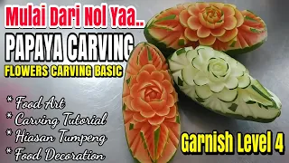 Cara Membuat Garnish Buah Pepaya | How To Make Papaya Carving | Carvings Fruits Decoration