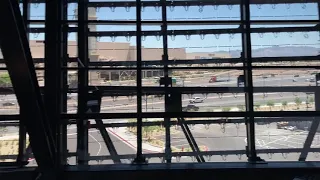 Unique look inside Allegiant Stadium towards the Las Vegas Strip. May 11, 2021