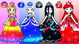 Paper Dolls Dress Up - Social Network Make Up & Dress Up Paper Craft - Barbie Story & Crafts