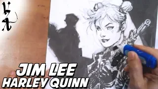 Jim Lee drawing Harley Quinn during Twitch Stream