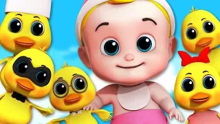 Duck Song | Junior Squad Cartoon Videos For Kids | five little ducks