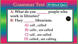 Grammar Test | English All Tenses Mixed Quiz | Test Your English Grammar | No.1 Quality English