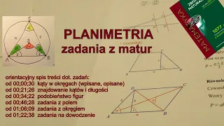 Planimetria - kąty, trójkąty, okręgi, wszystko