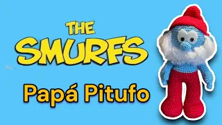 Papá Pitufo!! Los pitufos #thesmurfs #amigurumi paso a paso tutorial #crochet subtítulos