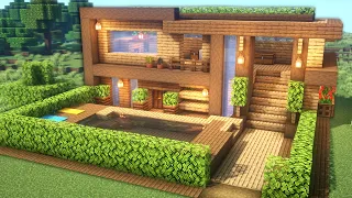 Minecraft: Casa Perfecta para Survival | Tutorial Casa Minecraft de Madera Grande