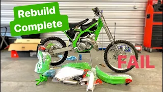 Kawasaki KX125 Did Not Start For Years Finally Turns Over. Brand New Look