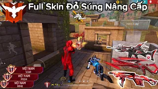 [Free Fire] Leo Rank Đầu Mùa Bằng Full Skin Súng Lv7 Và Lv8 Màu Đỏ Và Cái Kết Toàn Cân 4 Full Đỏ