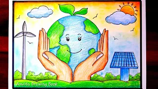 World Environment Day Poster Drawing easy | Lifestyle for environment poster drawing | Save Earth