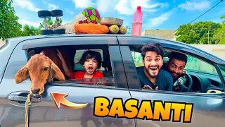 SNATCHER AGAE😱 SURVIVING 24 HOURS WITH BASANTI IN CAR 🚘🫤| BABY COW