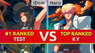 GGST ▰ iDom (#1 Ranked Testament) vs Naru (TOP Ranked Ky). High Level Gameplay