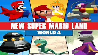 New Super Mario Land (SNES) - 100% Walkthrough - World 4 [4k-60fps].