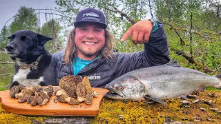 $1000+ SALMON & Wild MUSHROOM Recipe! CATCH, FORAGE, & COOK!