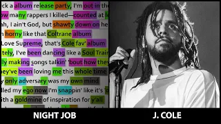 J. Cole - Night Job [Rhyme Scheme] Highlighted