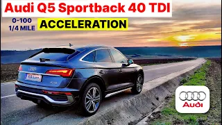 Audi Q5 40 TDI Sportback 0-100, 1/4 mile acceleration | 2023 model | quattro | GPS results