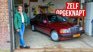 Jellie restaureerde haar Mercedes 190 en die is té mooi! | Uw Garage