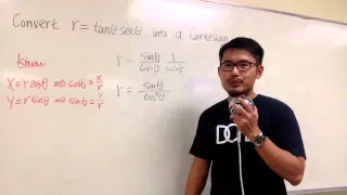 Convert r=tan(theta)*sec(theta) to Cartesian