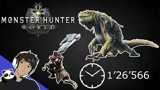 Monster Hunter: World Beta #7 - SOLO Great Jagras Speedrun 1'26''566 | Switch Axe