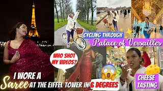 I wore a SAREE and went CYCLING in Paris! in 6 degrees 😱 | Palace of Versailles #TravelWSar