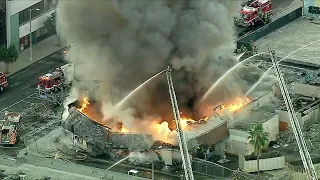 Large fire at commercial building in North Hollywood