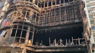 Aftermath of fire at shopping mall in Bangladesh capital