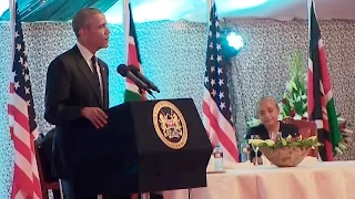 President Obama Speaks at an Official Dinner in Kenya