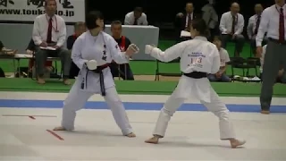 2018 JKA All Japan Female kumite semifinal Chiharu Takahashi vs Ayaka Imai 女子組手準決勝 高橋千春 vs 今井絢香