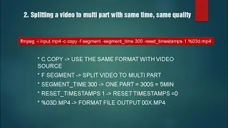 FFMPEG Splitting Video with Same Quality (Very easy)