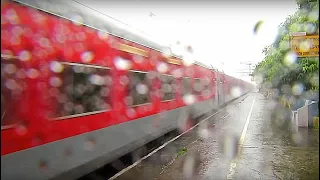 TRAINS in RAINS 4 | SHATABDI+ POORVA+ DURGIANA+ KUMBH  WDP 4, WAP 7 , WAP4 in Indian MONSOON