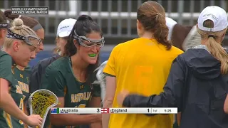 Australia vs England Bronze Medal Game Women's World Lacrosse Championship 2022