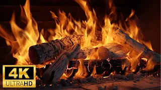 Cozy Fireplace 4K (12 HEURES)🔥 Cheminée avec sons de feu crépitant. Des soirées calmes au coin du fe