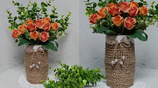 🔊 КРАСОТА из ДЖУТА. ИДЕИ ПОДЕЛОК из ДЖУТА СВОИМИ РУКАМИ. ВАЗА своими руками. DIY Jute crafts ideas.