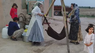 Exploring Iran's nomadic lifestyle:musking & Making butter in the nomads of Iran