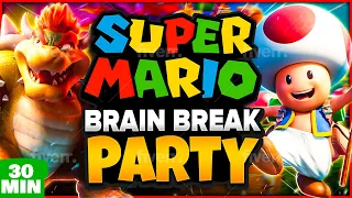 Summer Mario Brain Break Party ☀️ Freeze Dance & Run ☀️ Just Dance ☀️ Mario Matthew Wood Challenge