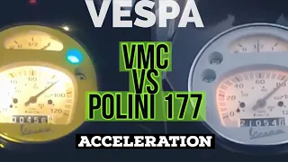 vespa PNP 177 tuning: acceleration VMC vs POLINI / 5s FASTER /