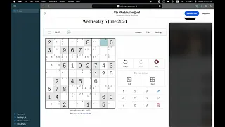 Washington Post Sudoku ✦ June 5, 2024 ✦ Hard